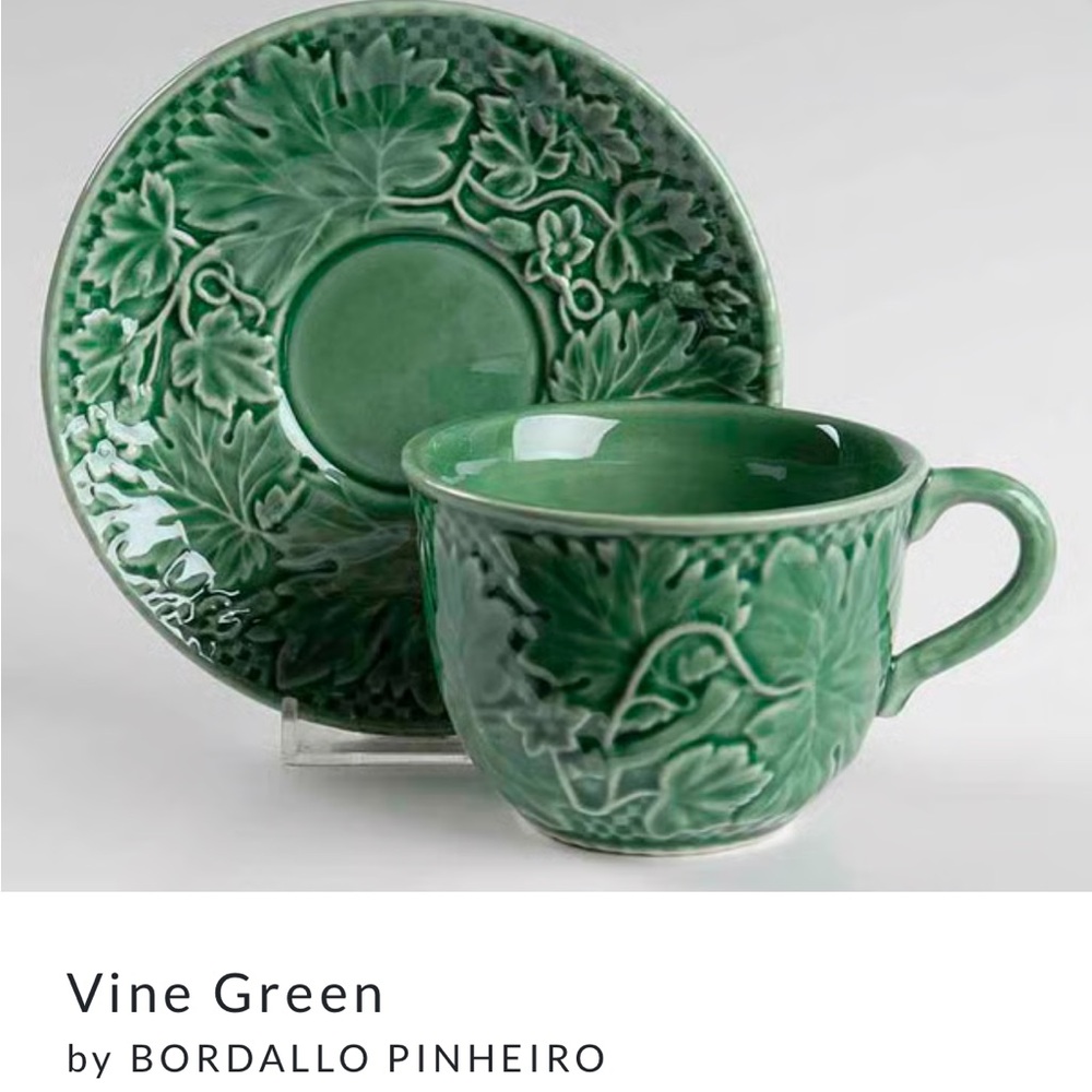 Green Teacup and Saucer Set